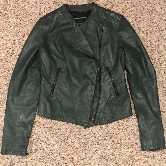 Jackets & Blazers - Italian leather moto jacket in deep green